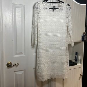 White lace dress. Tank dress underneath